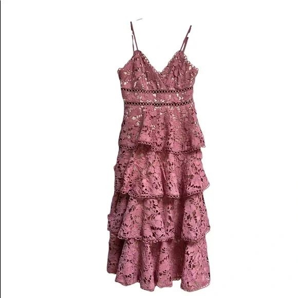 SHOWPO IN OTHER NEWS DRESS,Mauv Lace colour, size 10 - Picture 3 of 5